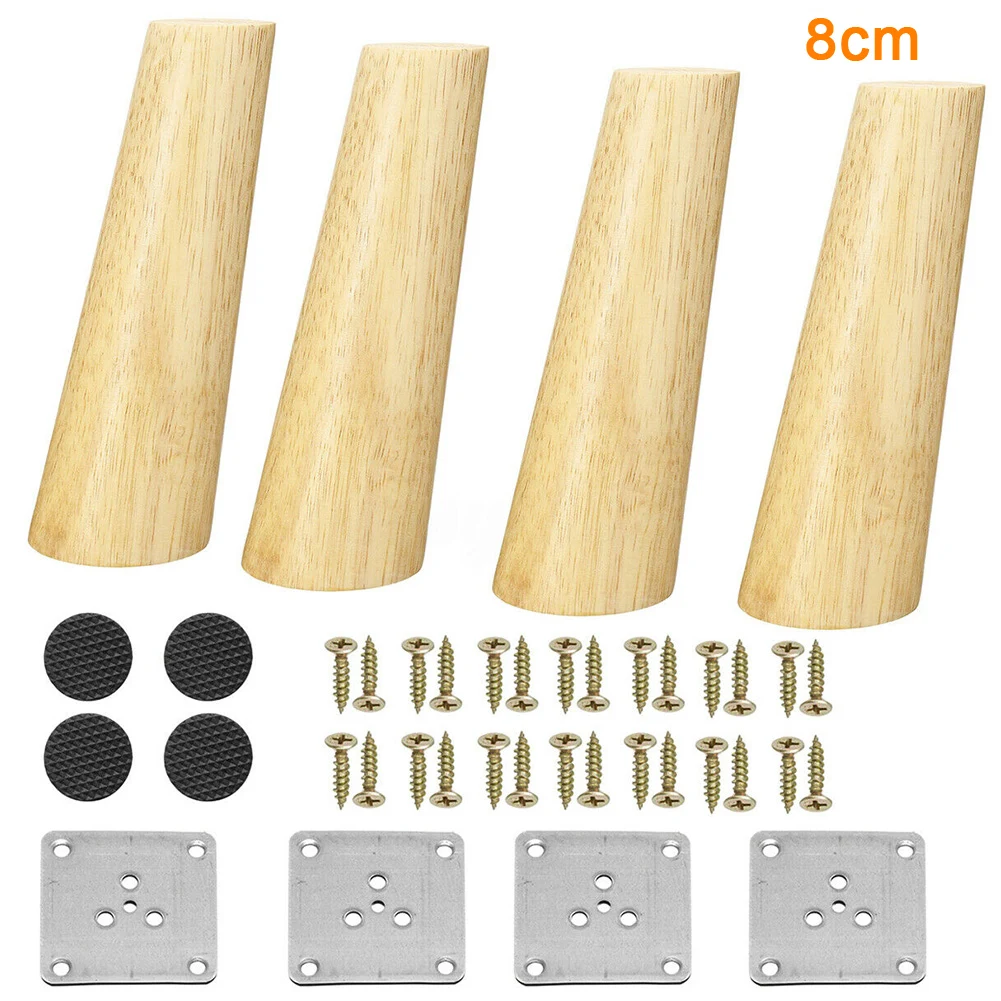

4pcs Nordic Style Cone Angled Couch Tapered Furniture Legs For Cabinet Durable Sofa Table Solid Wood Replacement Parts Feet