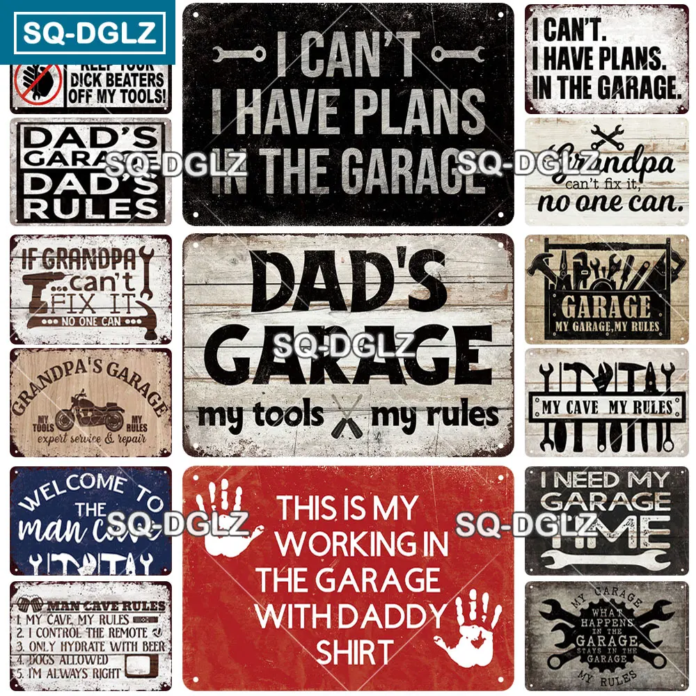 

DaD Garage Metal Sign Vintage Plaque Tin Sign Wall Decor For Garage Repair Shop Metal Crafts Retro Car Gasoline Poster Custom D4