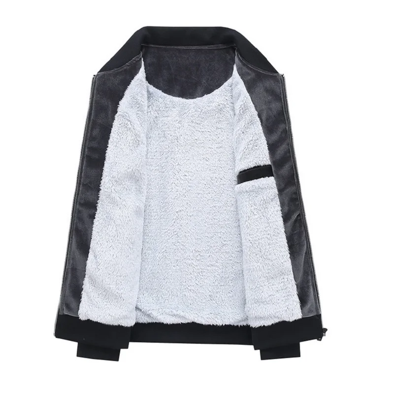 Double Sided Golden Velvet Warm Jacket Men's Autumn and Winter Baseball Uniform Korean Fashion Plush Coat Oversize Clothes