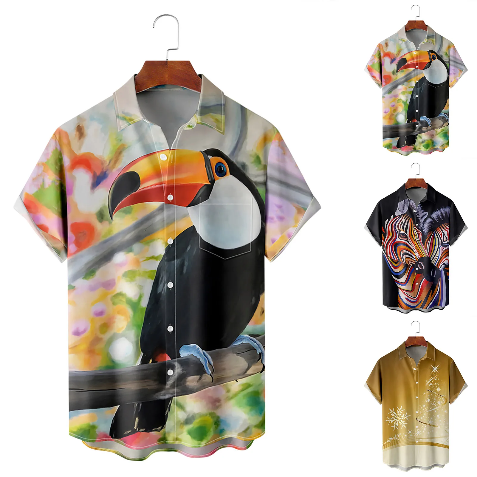 

2023 3D Print Painting Floral Hawaiian Shirt Men Women Turn Down Collar Vintage Street Men's Solid Shirts Vintage Elegant