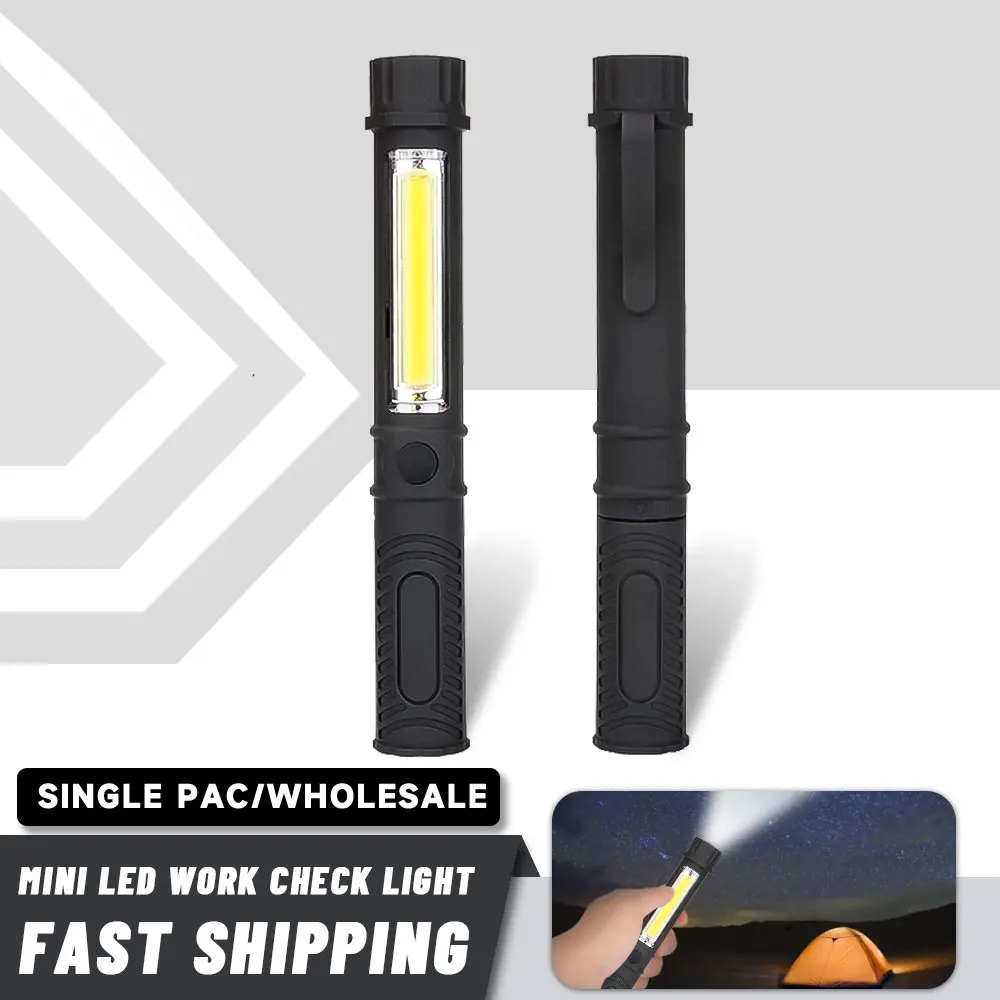 

Car Repair Mini Light Working Inspection Light Cob Led Multifunction Maintenance Flashlight Hand Torch Lamp With Magnet Aaa