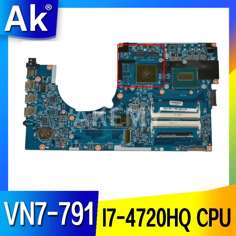 

Akemy For ACER aspire VN7-791 Laptop motherboard NBMTH11003 448.02G08.001M MAIN BOARD I7-4720HQ CPU GTX860M GPU