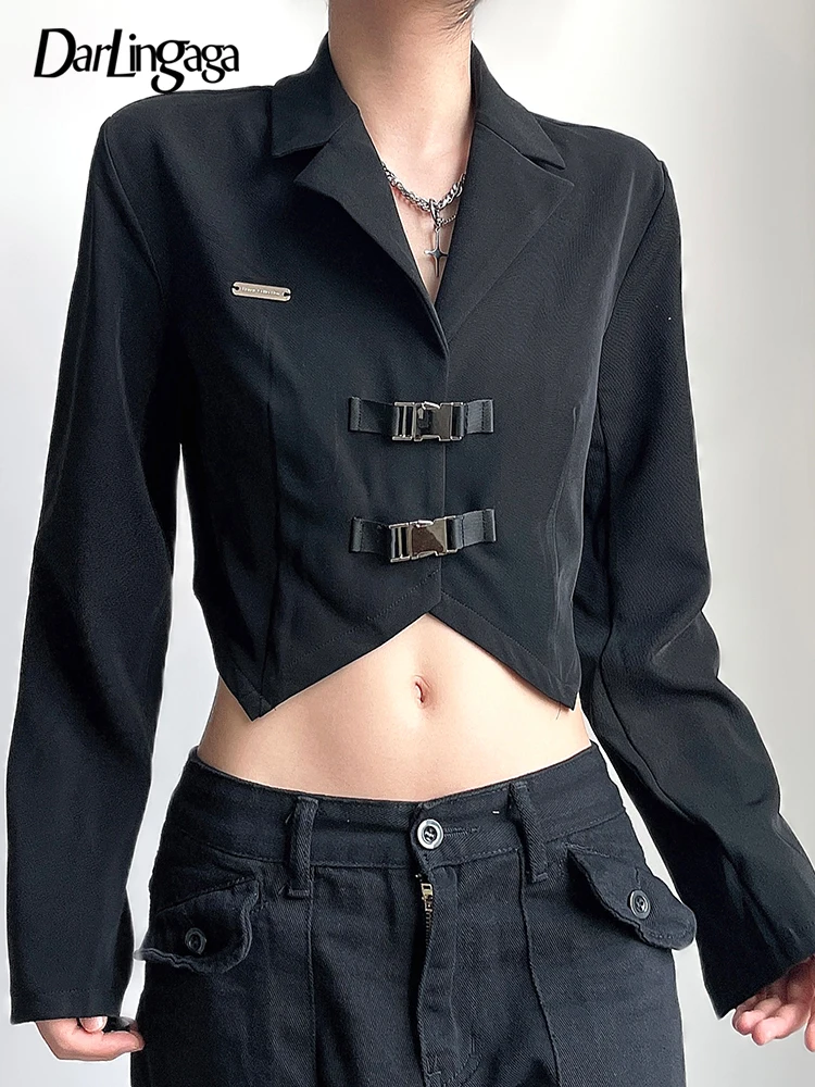 

Женский укороченный пиджак с пряжкой, на осень/зиму