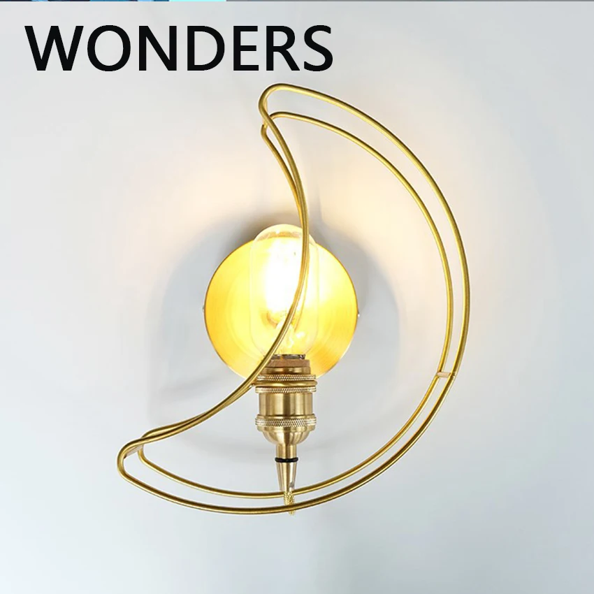 Светодиодная настенная лампа в скандинавском стиле настенный золотистый