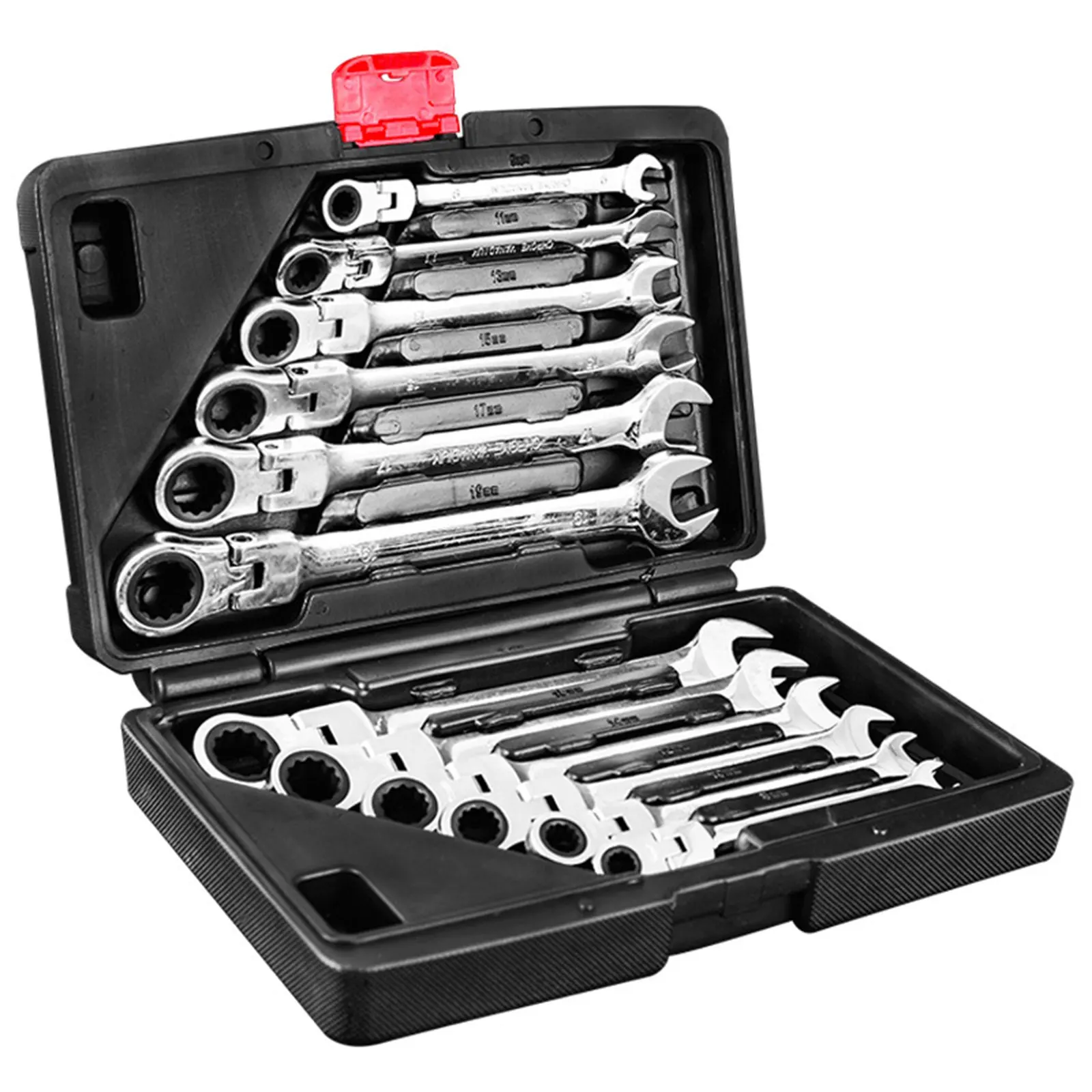 

12PC Dual-use Ratchet Wrench Movable Fixed Head Auto Repair Tool 72-tooth Ratchet Wrench Set