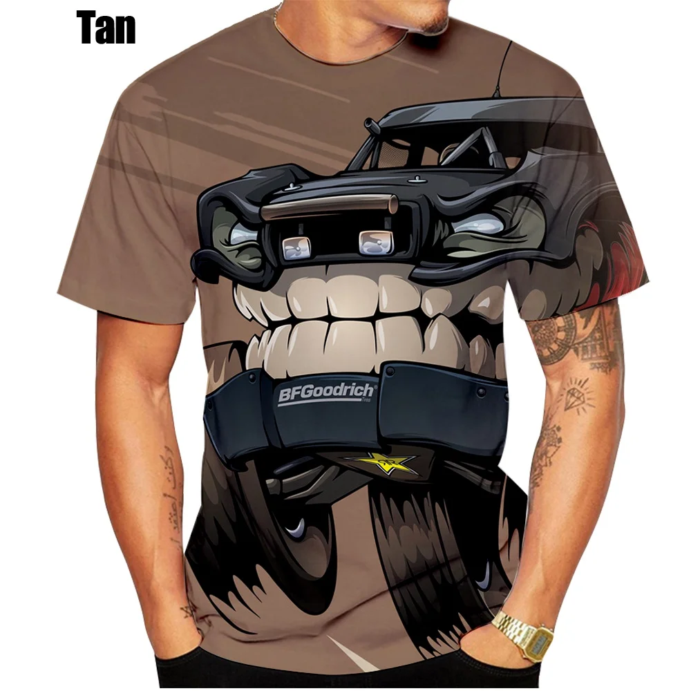 2022 New Men's Fashion Casual Humor Exaggeration Car Art Funny Design 3d Printed T Shirt T-shirt