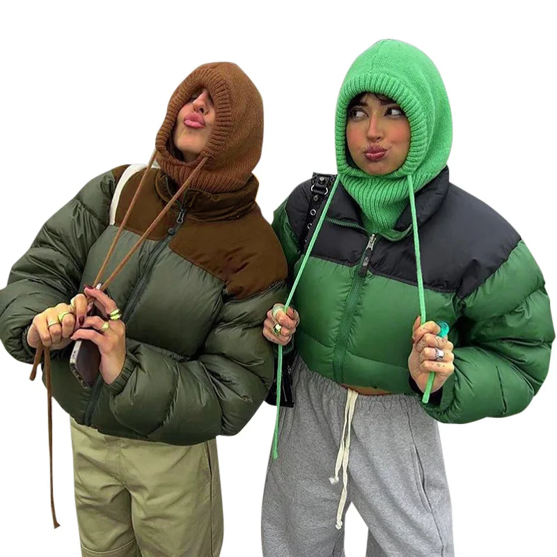 Winter Women Short Jacket Parkas Coat 2022 Patchwork Thick Warm padded Coat Female Grils Winter Outwear Cold Jacket parkas New
