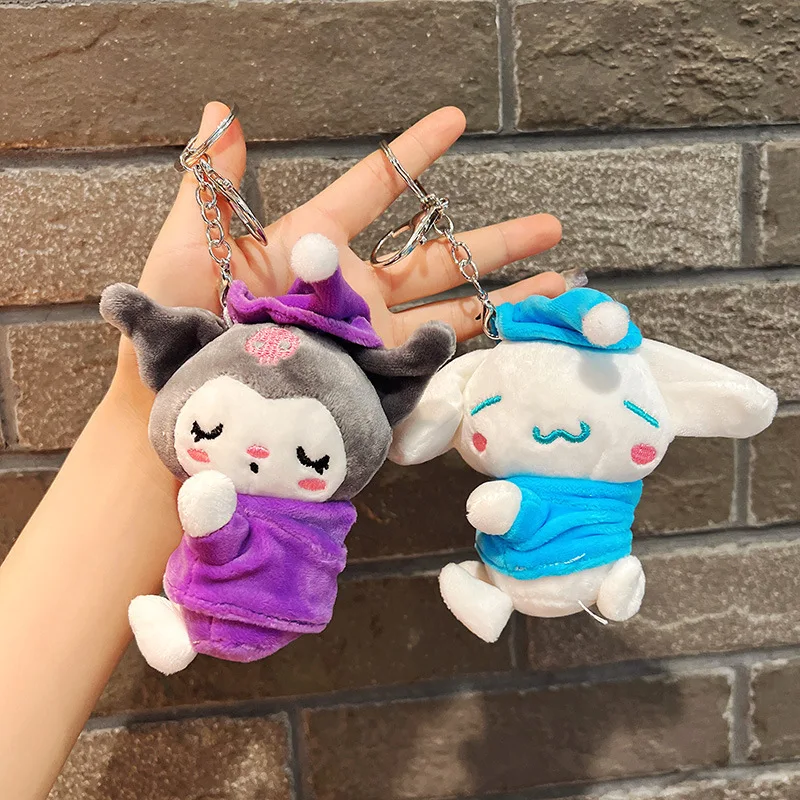 

Кавайная плюшевая кукла Hello Kitty Sanrio Cinnamorroll Kuromi с рисунком из мультфильма, подвеска в виде сумки для детей, девочек и мальчиков, подарок