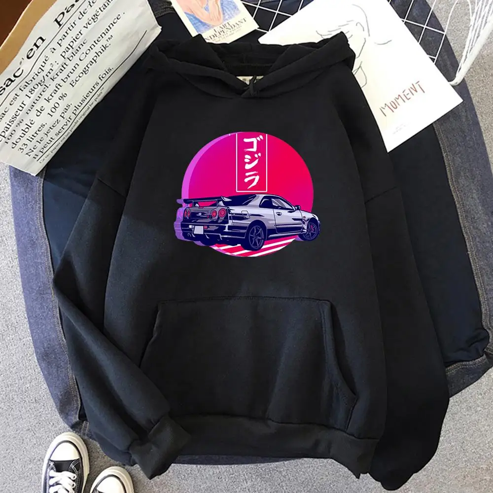 

Initial D Japanese Anime Graffiti Hoodie Lable For GTR R34 Gojira Sunset JDM Car Clothes Men Pullover Sudaderas Tops Sweatshirts