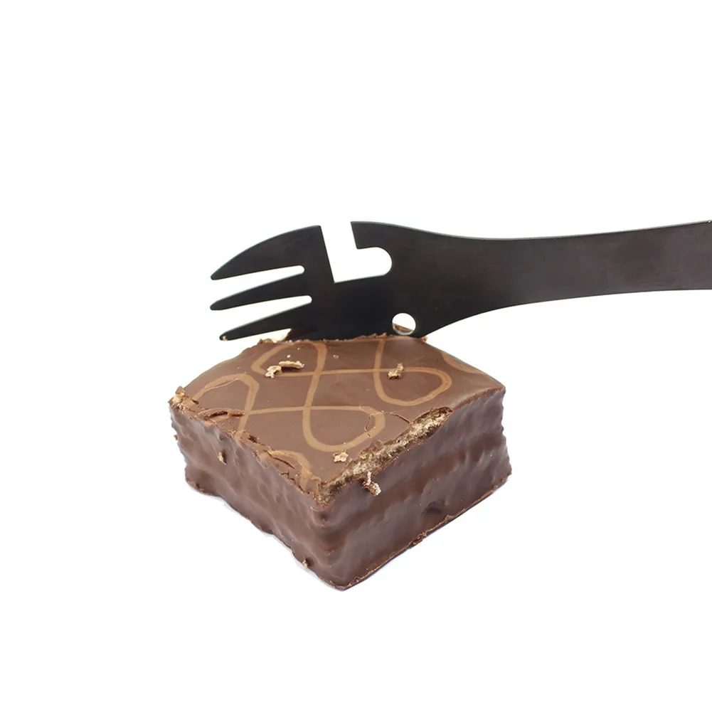 Многофункциональная вилка и ложка кухонная посуда из нержавеющей стали черная