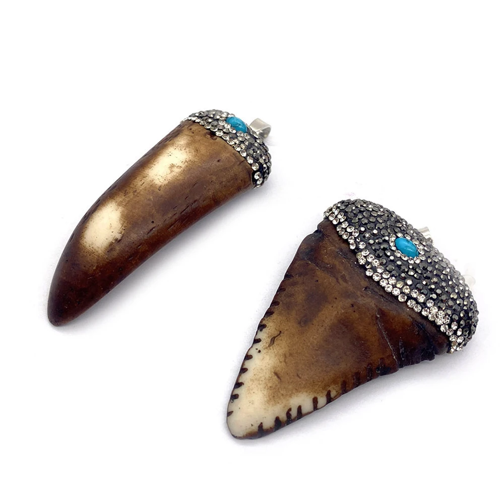

Bull Horn Pendant Resin Necklace Pendant Wild Boar Teeth Bone Jewelry Beef Bone Pendant DIY Jewelry Making Fashion Accessories