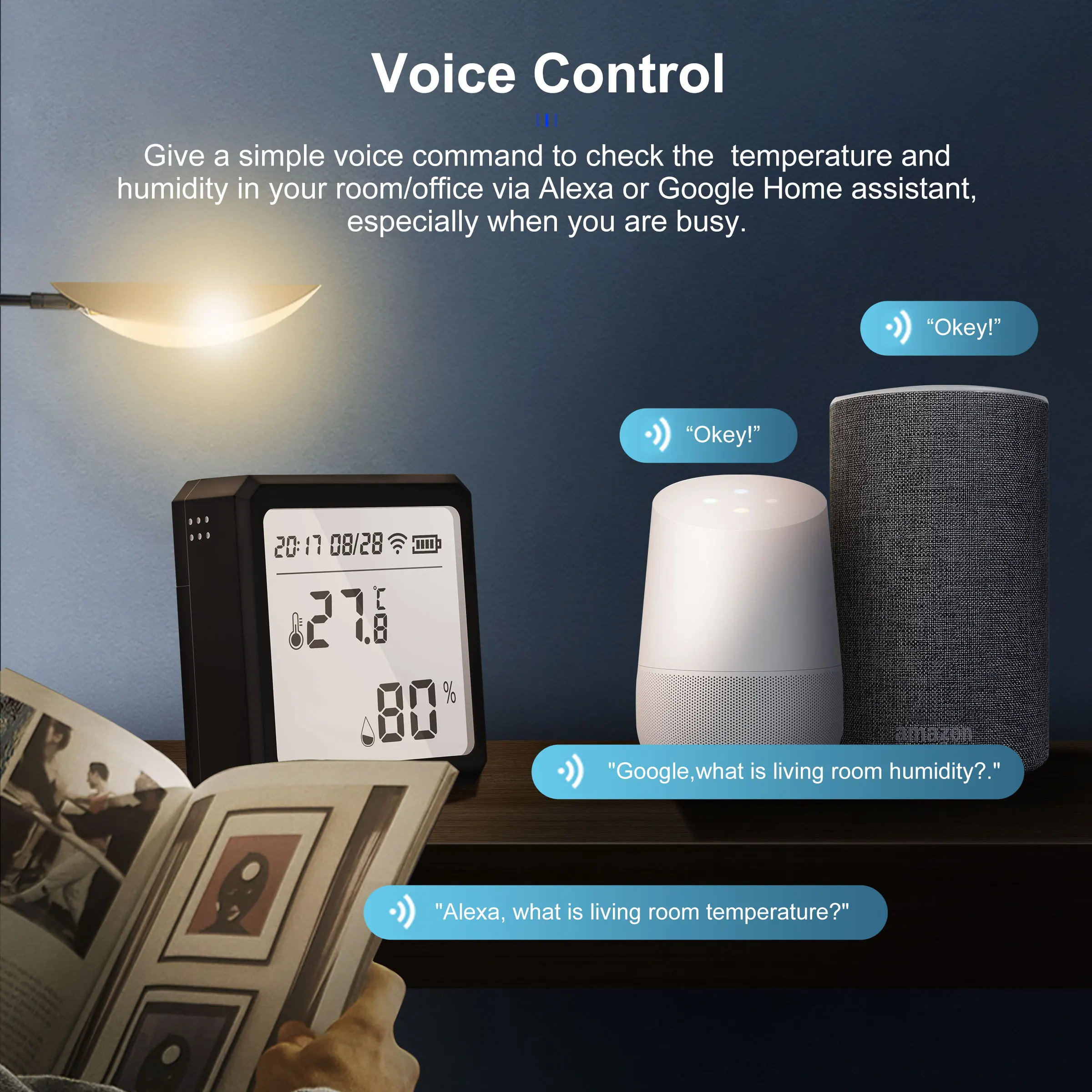 Датчик температуры и влажности GIRIER Tuya ZigBee умный термометр гигрометр с ЖК-экраном
