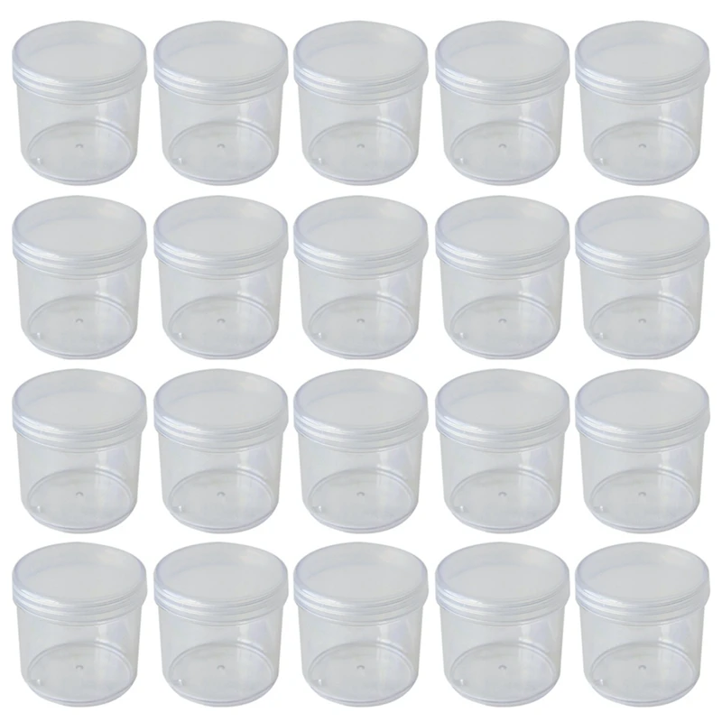 

20Pcs Round Plastic Cosmetic Jar With Lid, Cosmetic Storage Container, Food Storage Jar, Etc