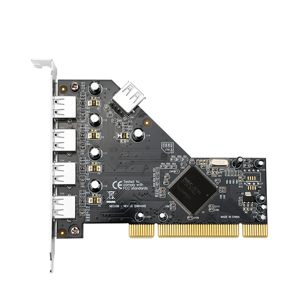 Плата расширения PCI-USB 4 + 1 USB2.0 для Windows 98SE/Me/2000/XP 32-bit/XP/Win7/Win8 64-bit/Server 2003/VistaMac OS
