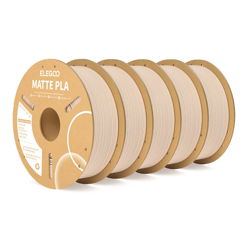 Фото Матовая нить ELEGOO PLA 1 кг для 3D-принтера FDM PLA Elegoo, нить для 3D-принтера, точность размеров +/- 0,02 мм №1