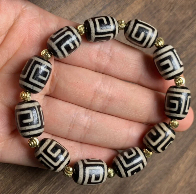 Тибетский Непальский Гималайский Древний Агат Старый Дзи Талисман Глаз Бусина