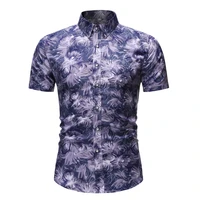 2022 new mens short sleeve shirts mens summer casual shirts personalized printed single breasted beach hawaiian shirts