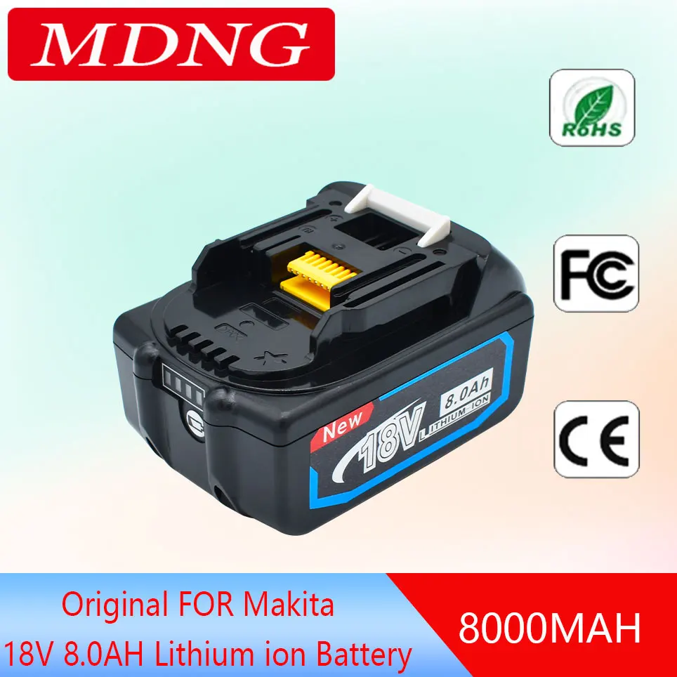 

2023 Makita-18V 8.0Ah rechargeable battery, LED lithium ion, for Makita power tools, LXT BL1860 1850V 8000mAh