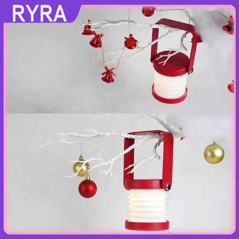 

Foldable Table Lamp Retractable Folding LED Lamps Bedroom Bedside Reading Night Light Wooden Handle Portable Lantern Night Light
