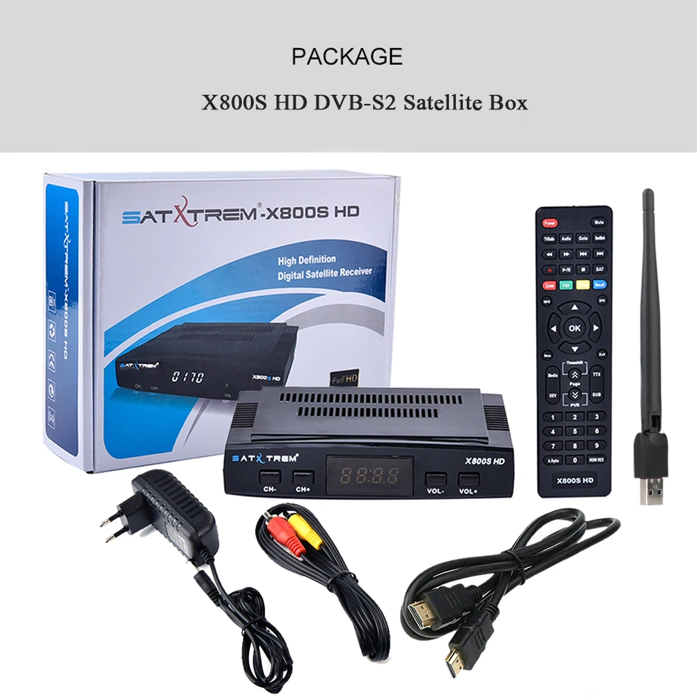 Цифровой ТВ DVB S2 X800s спутниковый декодер рандомный Ресивер FTA/C2 HD ТВ-тюнер для