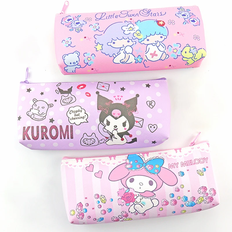 Sanrio мультяшный чехол для карандаша Kuromi Melody Cinnamoroll PU однослойный Мягкий Складной