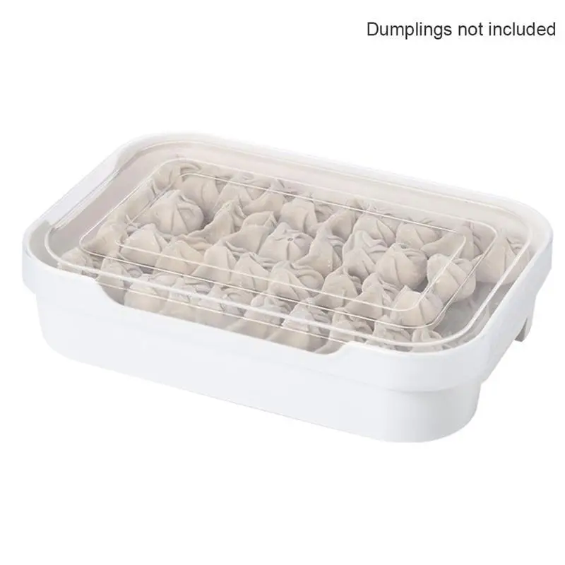 

Refrigerator Food Storage Dumpling Box 2 Layer Clear Storage Case Plastic Refrigerator Preservation Container Vegetable Holder