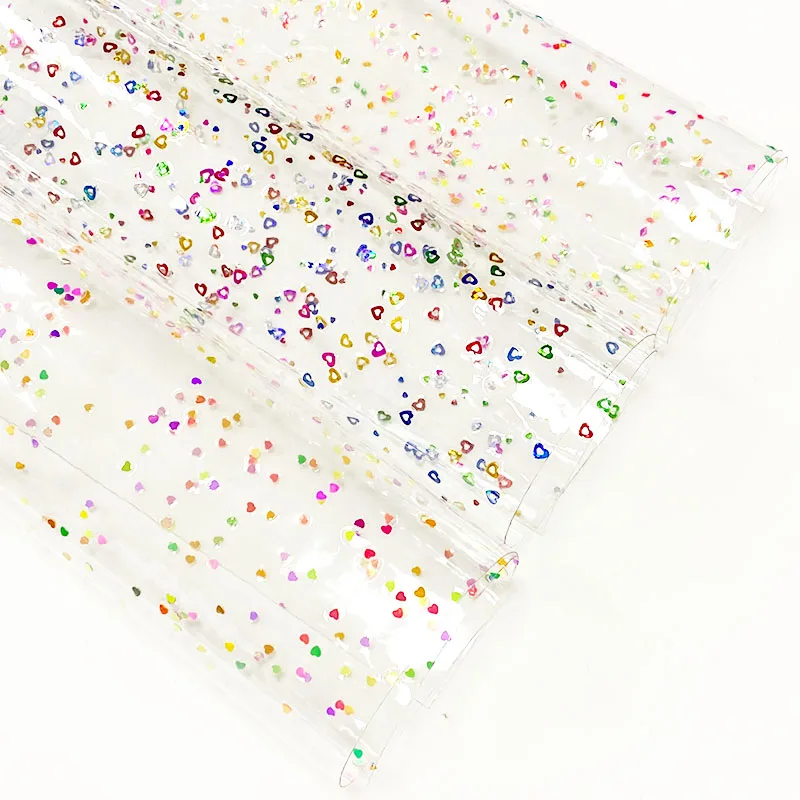 

Beads Printed Transparent Synthetic Leather Color PVC for Stationery Bag HandBags Keychains Umbrellas Earrings Shoes DIY Crafts