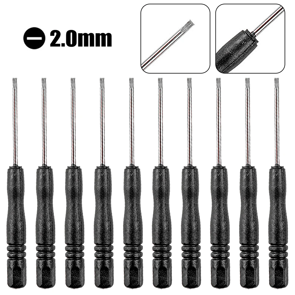 

10Pcs Mini Screwdriver 82mm Slotted/Cross Screwdrivers 2mm Cutter Head Manual Service Tool For Disassemble Toys & Small Items