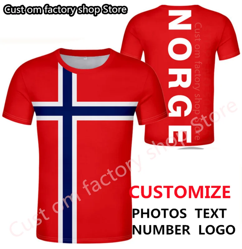 

Norway Free Custom tshirt Norge tshirts NO Flag Emblem Tee Shirts DIY Country Name Number May 17th Liberation shirt
