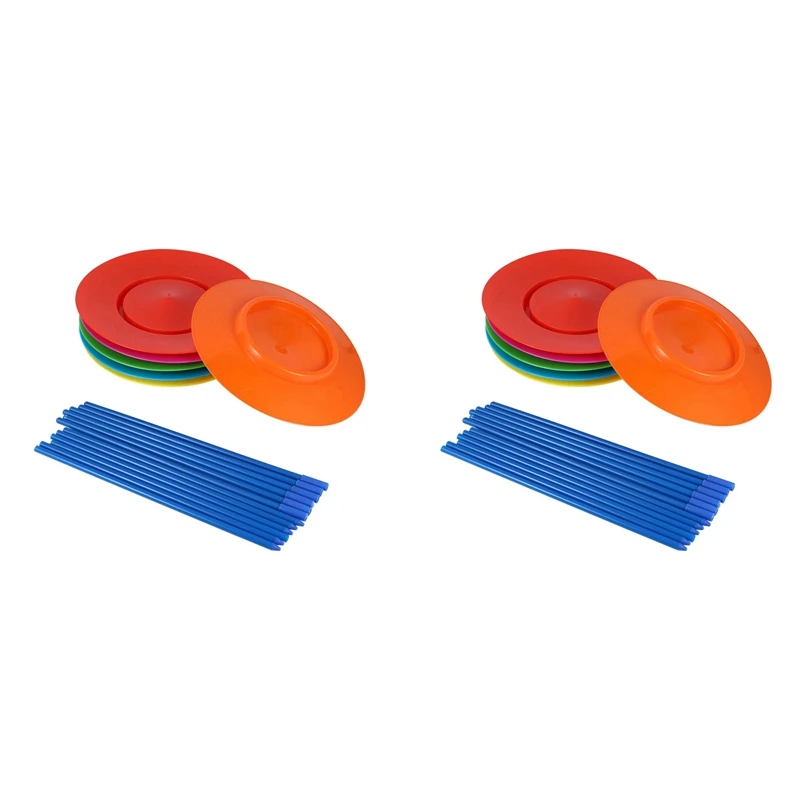 

12 Sets Plastic Spinning Plate Juggling Props Performance Tools Kids Children Practicing Balance Skills Toy