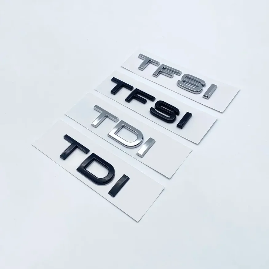 

3D Chrome Glossy Black ABS TDI TFSI Car Rear Emblem Sticker for Audi A1 A3 A4 A5 A6 A6L A7 A8 S3 S6 Q3 Q5 Q7 TT S RS