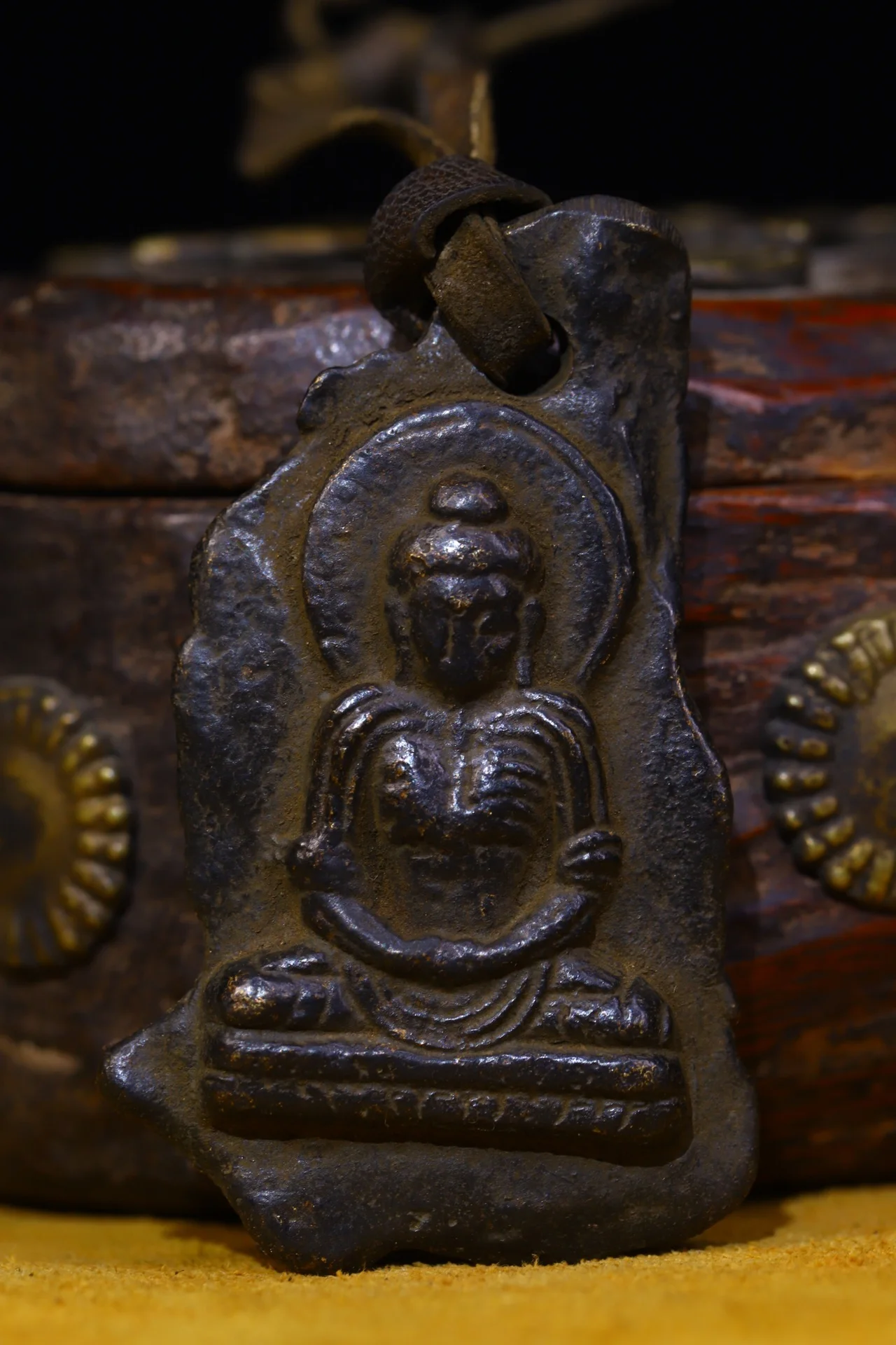 

Коллекция тибетских храмов, 3 дюйма, старинная бронза, тонкий Архат Будды, Бодхидхарма, Амита, стиль городского дома