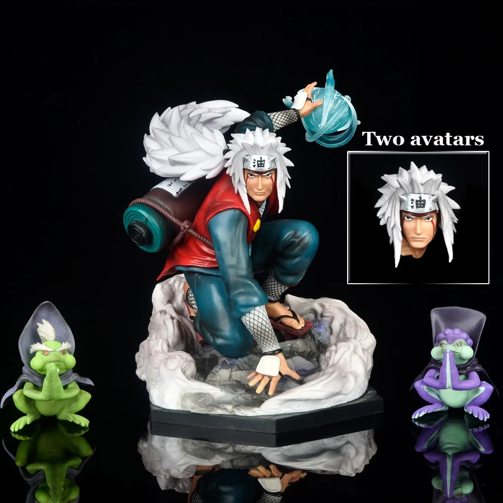 

New Naruto Action Figure Jiraiya Anime Shippuden Ninja Hama Sennin Statue With Shima Fukasaku Frog Toy Model Toy Doll Gift