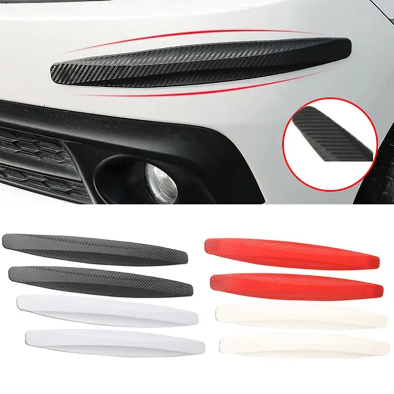

2PC Car Front And Rear Bumper Anti-Collision Strip Carbon Fiber Protective Strip