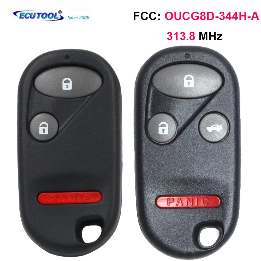 

ECUTOOL Keyless Entry Remote Car Key for Honda CR-V 2002 2003 2004 Element 2005-2008, Fob 3/ 4 Button - 313.8MHz OUCG8D-344H-A