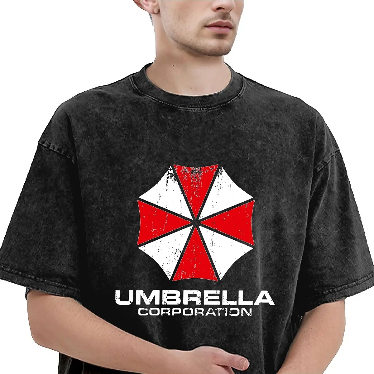 Футболка для пары футболки с принтом зонтика и стиркой летняя футболка