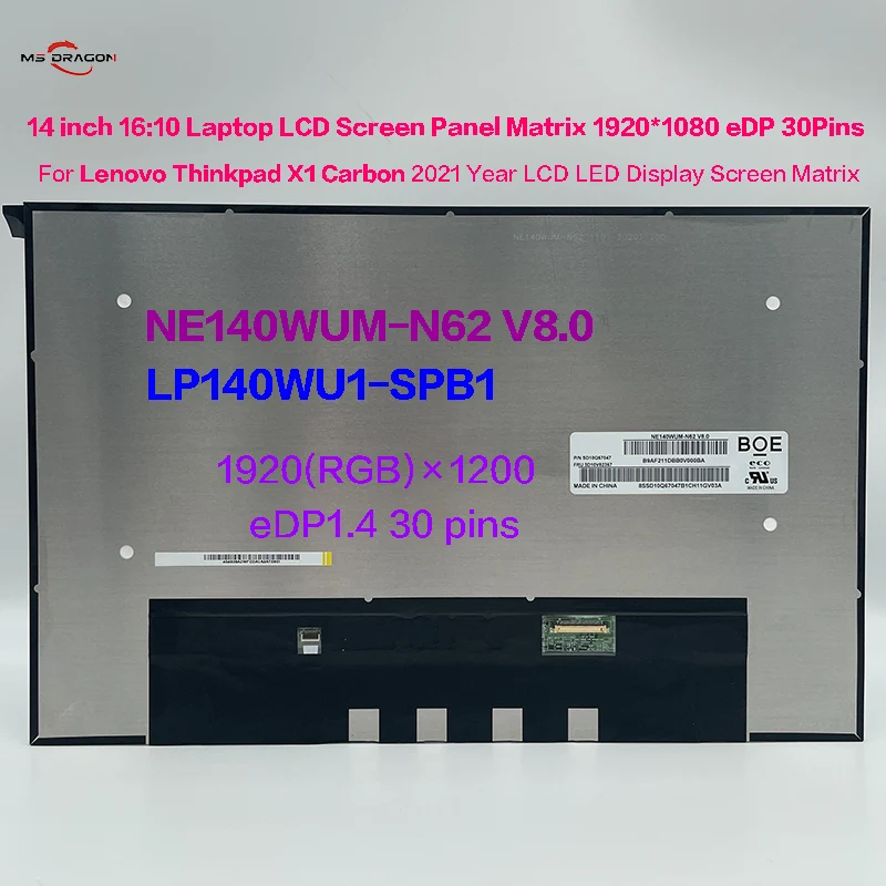 

ЖК-дисплей 14 дюймов для Lenovo ThinkPad X1 Yoga 6-го поколения 20XY 20Y0, сменный экран в сборе, фонарь, фотоматрица