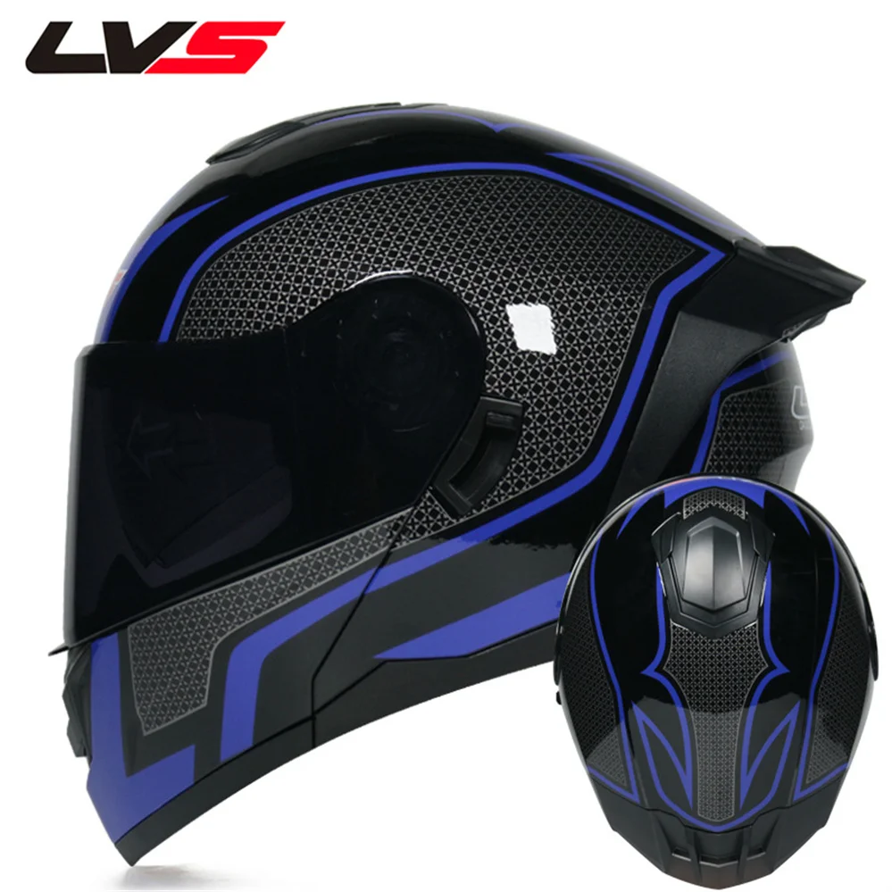 

LVS Modular Flip Up Motorcycle Helmet Classic Safety ABS Motocross Racing Full Face Dual Lens Casco Moto Capacete DOT Approved