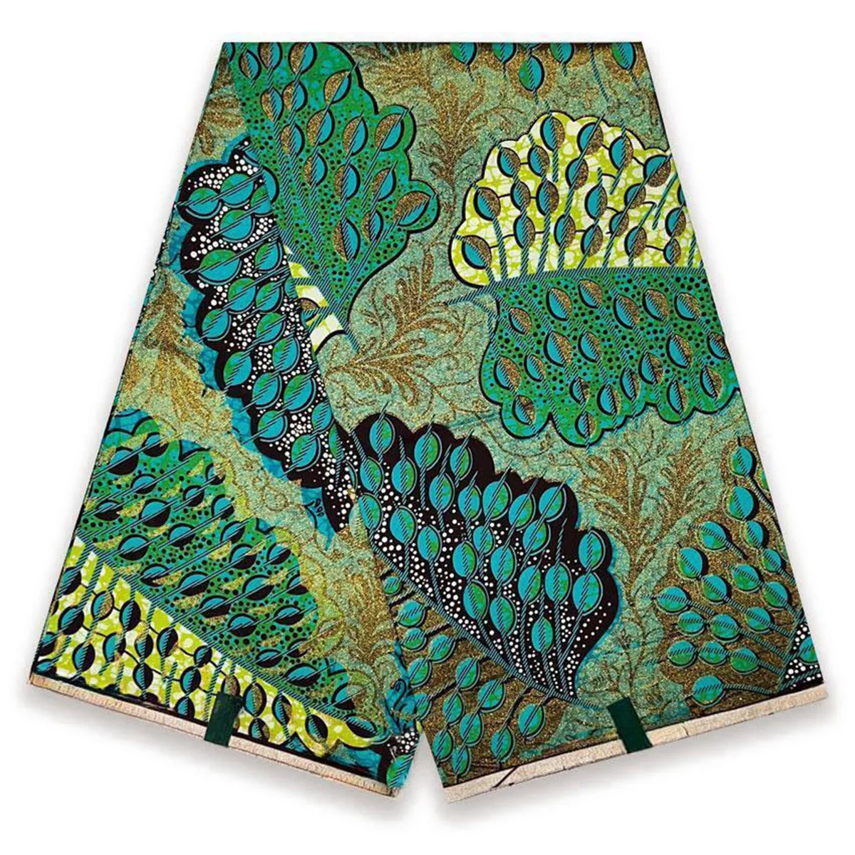 2024 африканская ткань Grand Glam с блестками Supe-V золотистая восковая мягкая Анкара