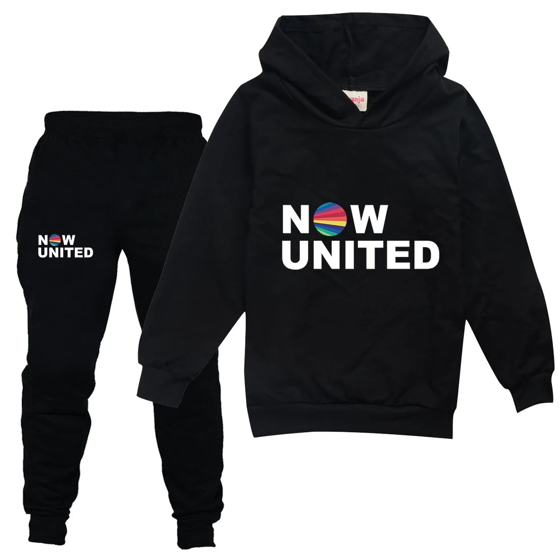 2023 Girls Now United Sweatshirt Two Piece Set Tracksuit Kids Long Sleeve Hoodies+Jogger Pant Boys Hip Hop Style Fashion Clothes