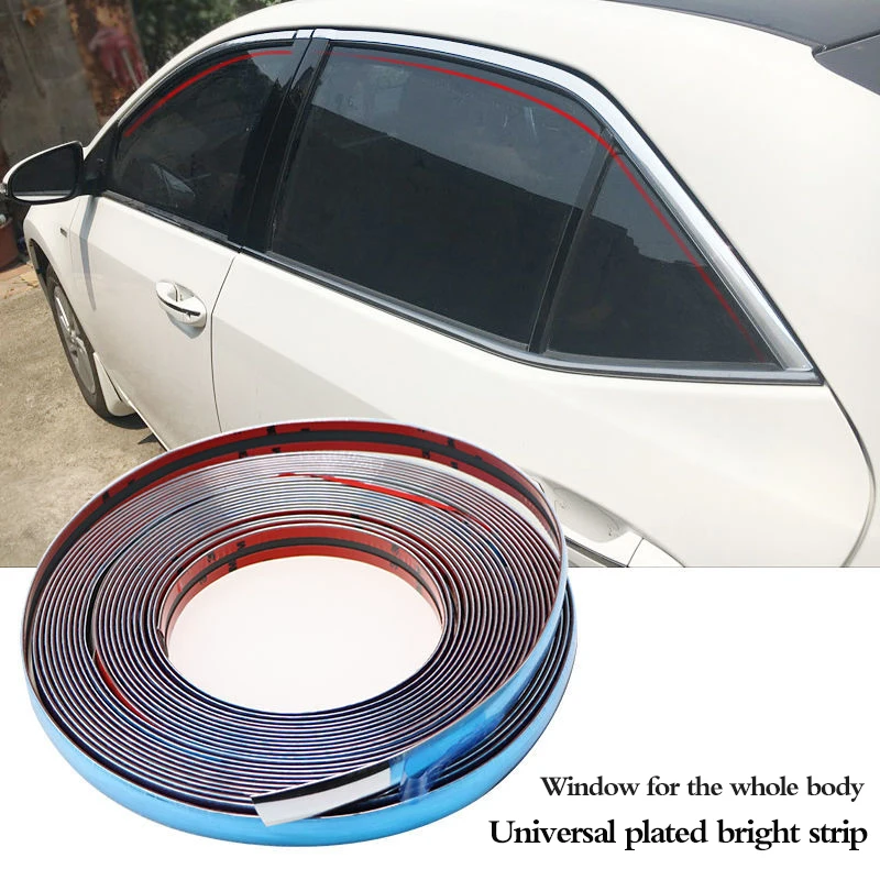 

Exterior Car Chrome Body Strip Car Door Edge Casement Bumper Protective Moulding Styling Sticker 6/8/10/15/20/30MM