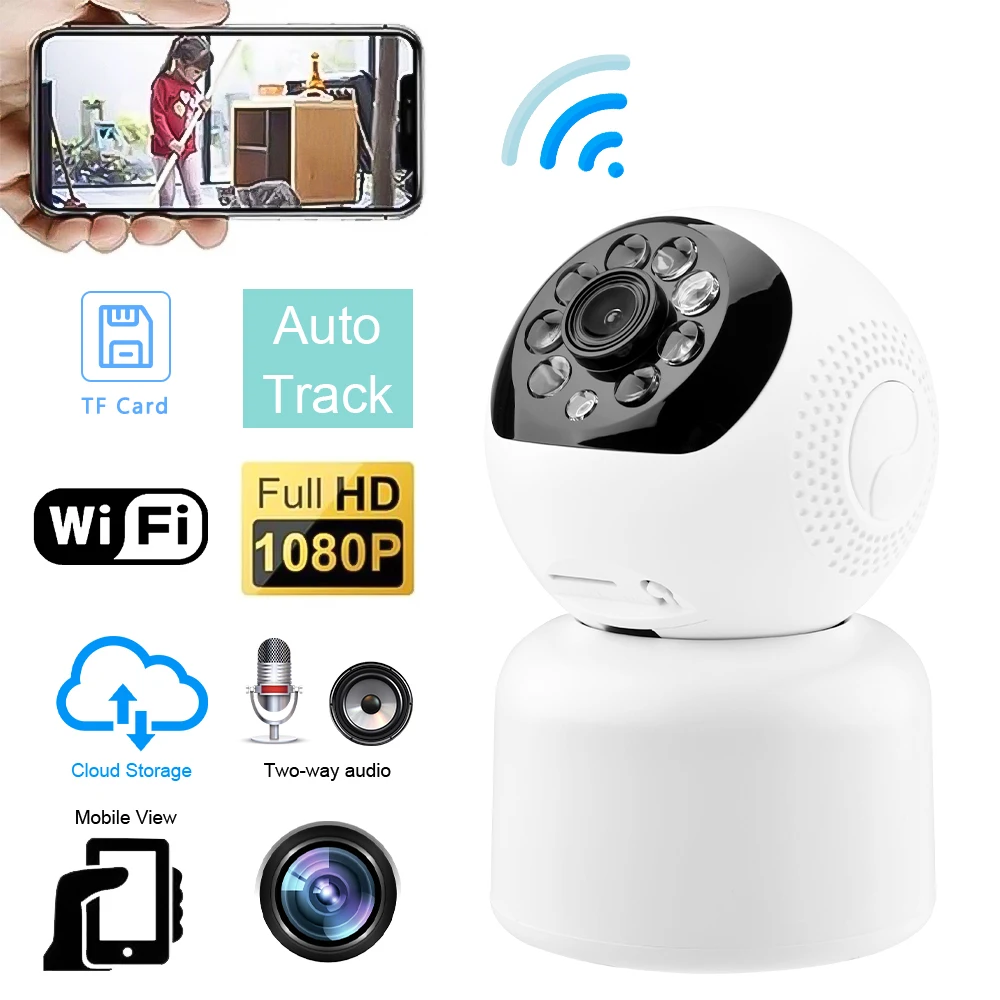 

Беспроводная Wi-Fi камера ночного видения HD 1080P IP камера Внутренняя защита для умного дома веб-камера