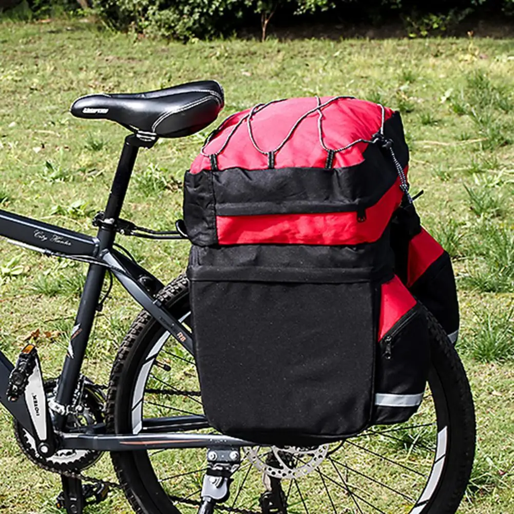 

Durable Cycling Pannier Bag Dual Zipper Design 60L Bicycle Trunk Bag Useful Cycling Pannier Bag