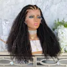 250 плотность Afo кудрявый вьющиеся 13x6 Синтетические волосы на кружеве человеческих волос парики с детскими волосами предварительно вырезанные бесклеевой 360 кружево парики для чернокожих Для женщин