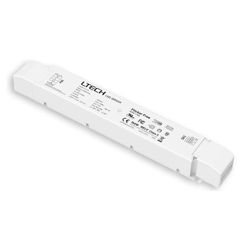 

LTECH New Led Triac Dimming Driver LM-60-12-L1T2 AC 108V-132V Input,12V 24V 60W Output Constant Voltage Push Dim CV Triac UL US