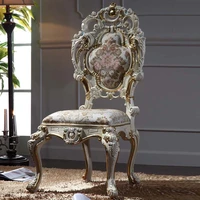 luxury classic baroque chair italian solid wood frame with leaf gilding dining room furniture french rococo dining room chair