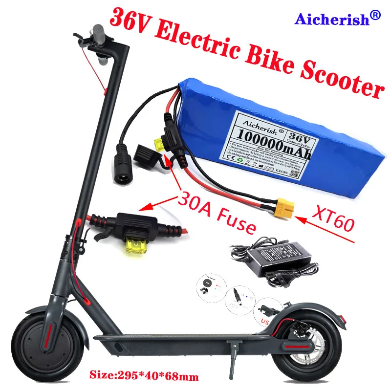 

Electric Scooter 36V 100Ah 18650 Li-Ion 10s3p Lithium Batterij Pack 350W 1000W Motorcycle Battery Built-In 20A BMS E-Bicycle