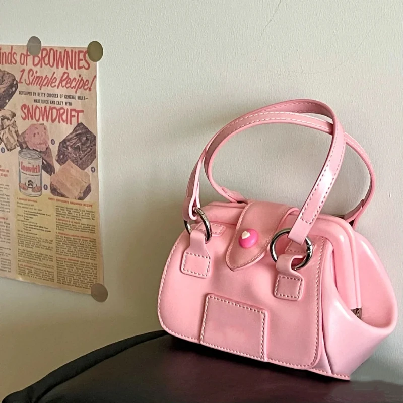 

2023 New Ins Girls Bag Niche Design Bowling Bag Fashion Trend Boston Bag Senior Sense Handbag Shoulder Crossbody Bag