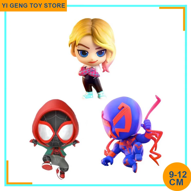 

Original Hottoys Marvel Spiderman Across The Spider Verse Miles Morales Gwen 2099 Csobaby Anime Figure Mini Model Doll Toys Gift