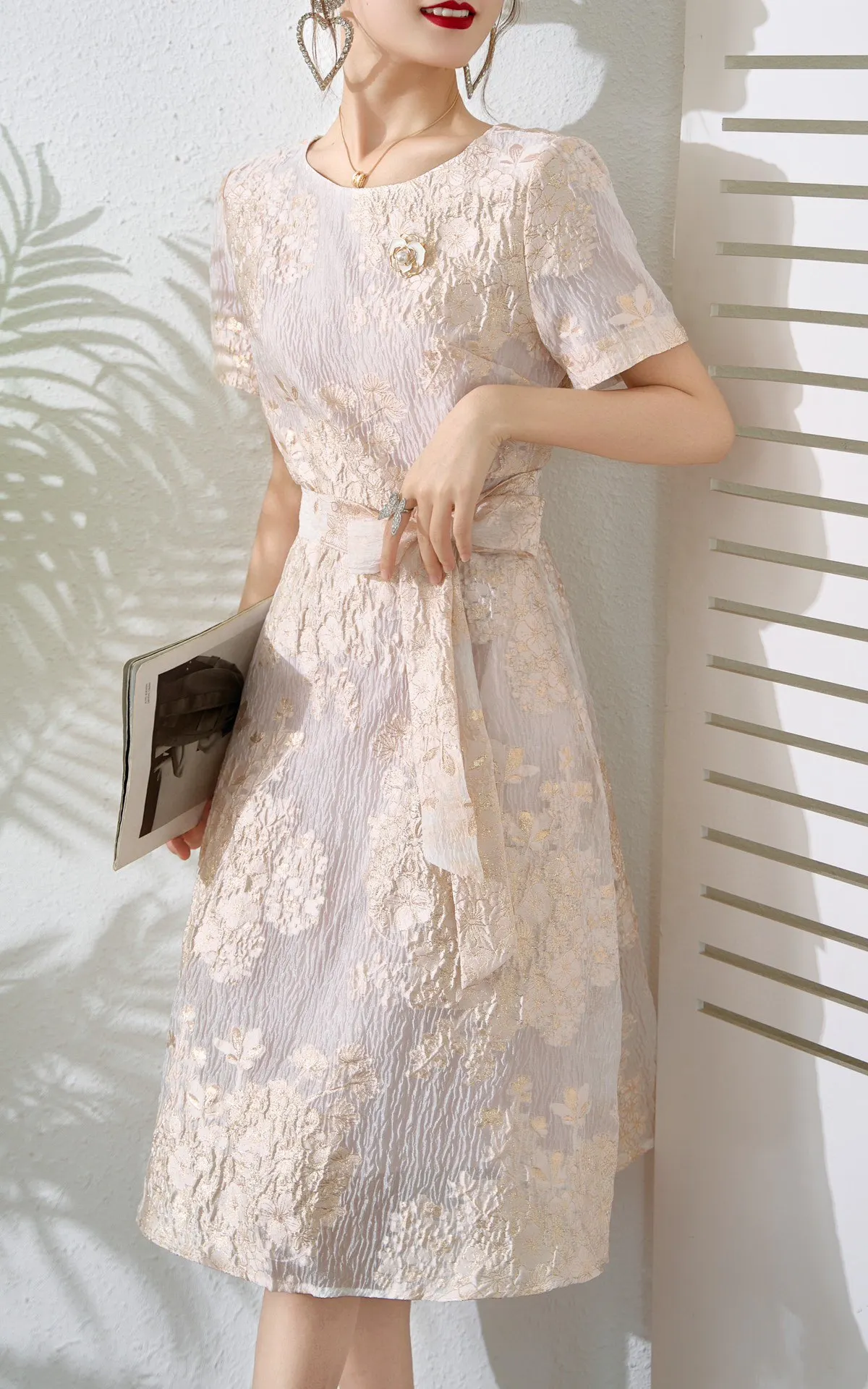 2023 spring and summer women's clothing fashion new Jacquard Dress0609